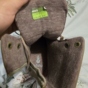 Ahnu Tan and Olive High-Top Sneakers